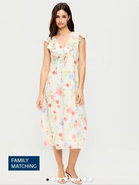 Old Navy Ruffle-Sleeve Fit & Flare Midi Dress